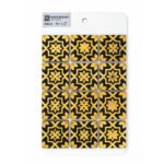 Black & Gold Floral Pattern Mosaic Tiles